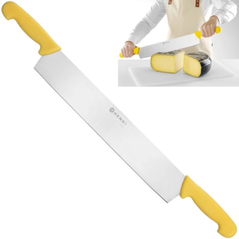 Nóż do sera z dwoma uchwytami 655 mm - żółty Nóż do sera z dwoma uchwytami 655 mm - żółty
