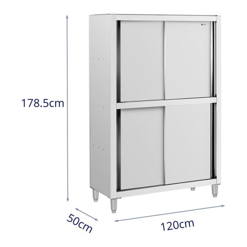 Szafa gastronomiczna magazynowa ze stali nierdzewnej drzwi suwane 120 kg 120 x 50 x 180 cm Szafa gastronomiczna magazynowa ze stali nierdzewnej drzwi suwane 120 kg 120 x 50 x 180 cm