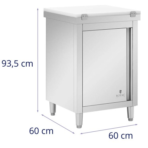 Szafka gastronomiczna wolnostojąca z deską do krojenia STAL 60 x 60 cm Szafka gastronomiczna wolnostojąca z deską do krojenia STAL 60 x 60 cm