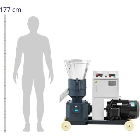 Peleciarka granulator maszyna do pelletu trocin paszy mobilna 15 kW 400 V 600 kg/h śr. 260 mm Peleciarka granulator maszyna do pelletu trocin paszy mobilna 15 kW 400 V 600 kg/h śr. 260 mm