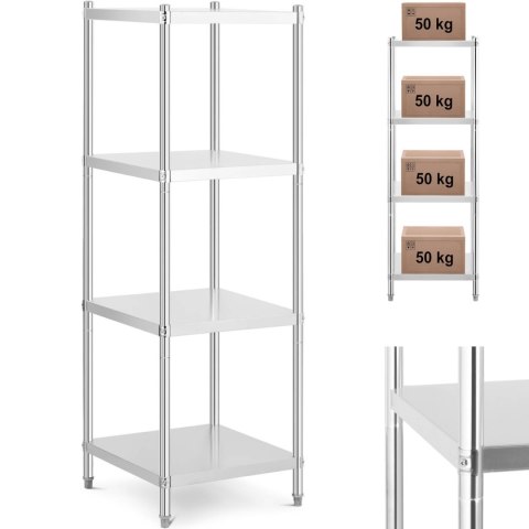 Regał metalowy magazynowy gastronomiczny do 200 kg 60 x 60 x 180 cm Regał metalowy magazynowy gastronomiczny do 200 kg 60 x 60 x 180 cm