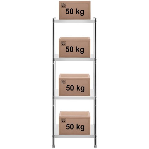 Regał metalowy magazynowy gastronomiczny do 200 kg 60 x 60 x 180 cm Regał metalowy magazynowy gastronomiczny do 200 kg 60 x 60 x 180 cm