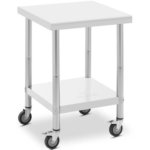 Stół blat roboczy na kółkach 2 poziomy 60 x 60 cm STAL do 120 kg Stół blat roboczy na kółkach 2 poziomy 60 x 60 cm STAL do 120 kg