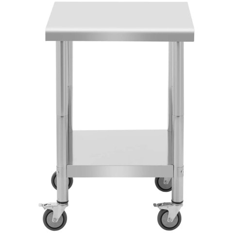 Stół blat roboczy na kółkach 2 poziomy 60 x 60 cm STAL do 120 kg Stół blat roboczy na kółkach 2 poziomy 60 x 60 cm STAL do 120 kg