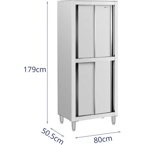 Szafa gastronomiczna magazynowa ze stali nierdzewnej drzwi suwane 120 kg 80 x 50 x 180 cm Szafa gastronomiczna magazynowa ze stali nierdzewnej drzwi suwane 120 kg 80 x 50 x 180 cm