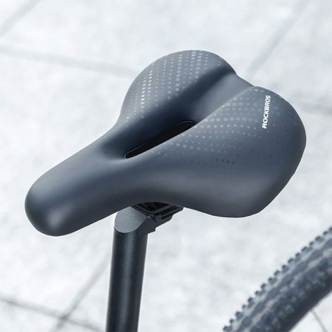 Siodełko rowerowe MTB z amortyzorami wodoodporne + lampka LED - czarne Siodełko rowerowe MTB z amortyzorami wodoodporne + lampka LED - czarne
