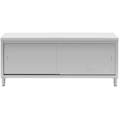 Stół blat roboczy centralny z szafką drzwi suwane 200 x 60 x 85.5 cm Stół blat roboczy centralny z szafką drzwi suwane 200 x 60 x 85.5 cm