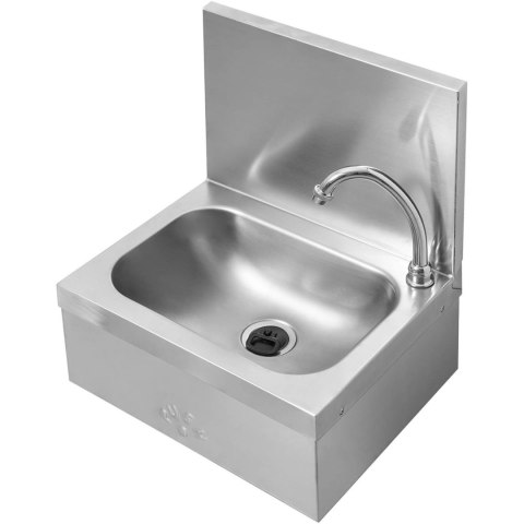 Zlew umywalka bezdotykowa z kranem włącznikiem kolanowym ścienna STAL 230x340x115 mm Zlew umywalka bezdotykowa z kranem włącznikiem kolanowym ścienna STAL 230x340x115 mm