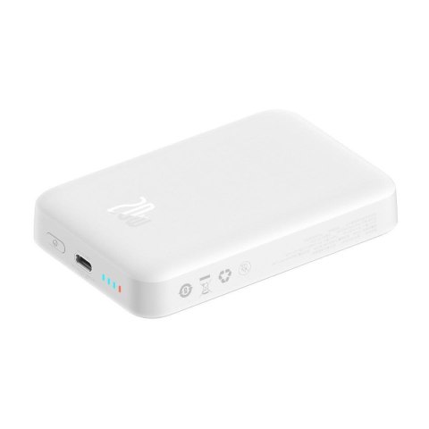 Mini powerbank 10000mAh z ładowaniem indukcyjnym MagSafe PD 20W biały Mini powerbank 10000mAh z ładowaniem indukcyjnym MagSafe PD 20W biały