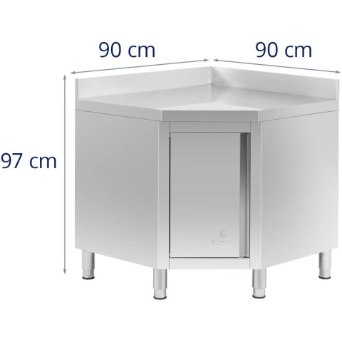 Szafa narożna gastronomiczna z rantem STAL 90 x 90 cm Szafa narożna gastronomiczna z rantem STAL 90 x 90 cm