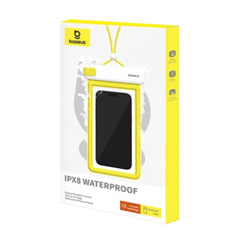 Etui wodoodporne do telefonu 7.2'' IPX8 Deep Dive 4 warstwy - biało-żółte Etui wodoodporne do telefonu 7.2'' IPX8 Deep Dive 4 warstwy - biało-żółte