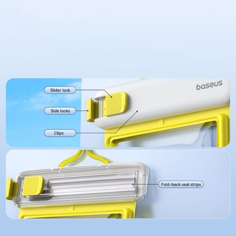 Etui wodoodporne do telefonu 7.2'' IPX8 Deep Dive 4 warstwy - biało-żółte Etui wodoodporne do telefonu 7.2'' IPX8 Deep Dive 4 warstwy - biało-żółte