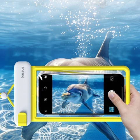 Etui wodoodporne do telefonu 7.2'' IPX8 Deep Dive 4 warstwy - biało-żółte Etui wodoodporne do telefonu 7.2'' IPX8 Deep Dive 4 warstwy - biało-żółte