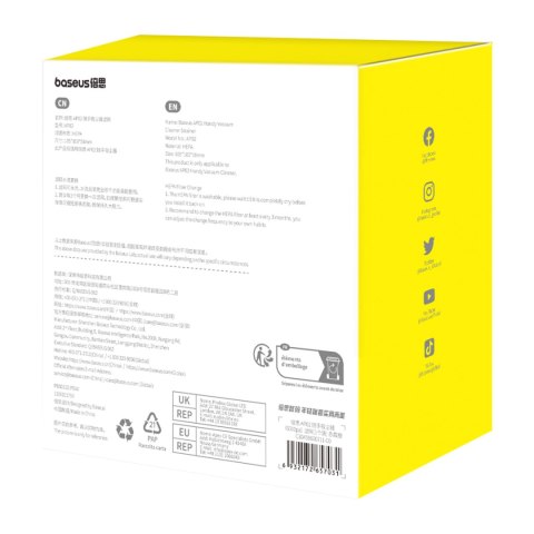 Filtr HEPA do odkurzacza Baseus AP02 o mocy 6000 Pa - pomarańczowy Filtr HEPA do odkurzacza Baseus AP02 o mocy 6000 Pa - pomarańczowy