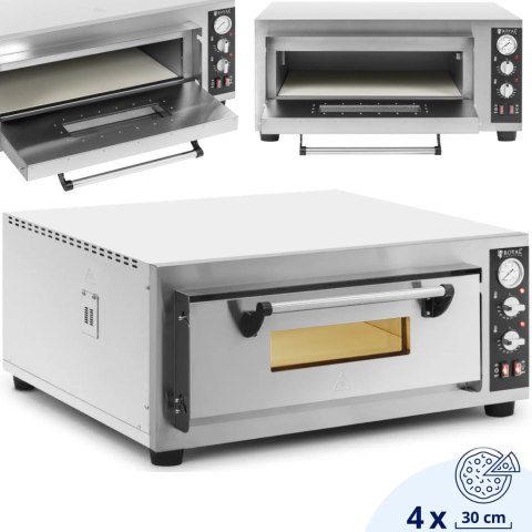 Piec do pizzy elektryczny z kamieniem szamotowym na 4 pizze śr. 30 cm 4200 W Piec do pizzy elektryczny z kamieniem szamotowym na 4 pizze śr. 30 cm 4200 W