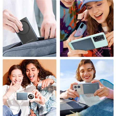 Powerbank indukcyjny 2000mAh super cienki 5W MagSafe Qi - czarny