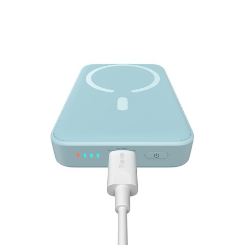 Powerbank indukcyjny Magnetic Mini 10000 mAh 20W + kabel USB-C - niebieski