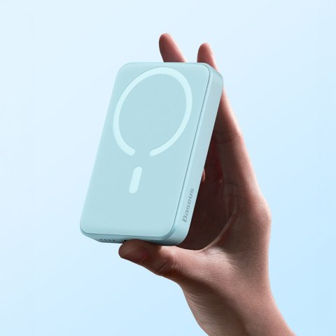 Powerbank indukcyjny Magnetic Mini 10000 mAh 20W + kabel USB-C - niebieski