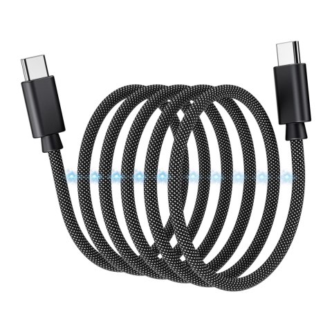 Kabel przewód USB-C 240W PD 3.1 z organizerem magnetycznym 1.2m - czarny Kabel przewód USB-C 240W PD 3.1 z organizerem magnetycznym 1.2m - czarny