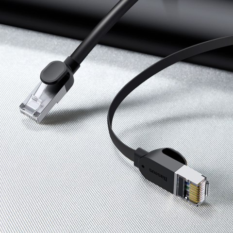 Kabel sieciowy RJ45 płaski High Speed Ethernet CAT6 3m - czarny