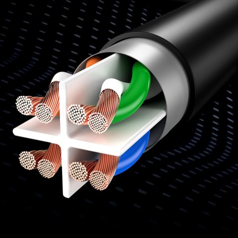 Kabel sieciowy RJ45 płaski High Speed Ethernet CAT6 3m - czarny