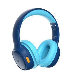 Słuchawki bezprzewodowe KH02 Bluetooth dla dzieci bezpieczne z kontrolą głośności - niebieskie