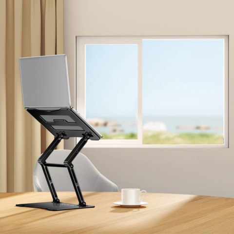 ZESTAW Podstawka pod laptopa aluminiowa + podstawka do smartfona - czarna ZESTAW Podstawka pod laptopa aluminiowa + podstawka do smartfona - czarna