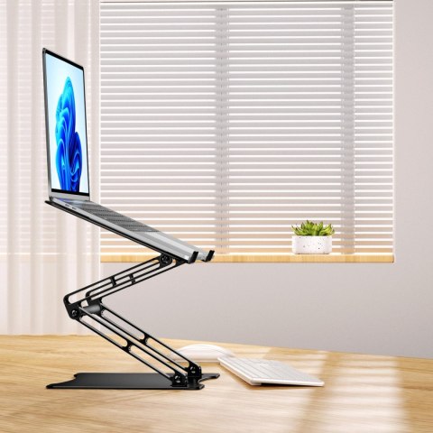 ZESTAW Podstawka pod laptopa aluminiowa + podstawka do smartfona - czarna ZESTAW Podstawka pod laptopa aluminiowa + podstawka do smartfona - czarna