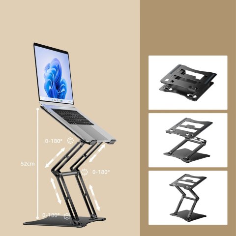 ZESTAW Podstawka pod laptopa aluminiowa + podstawka do smartfona - czarna ZESTAW Podstawka pod laptopa aluminiowa + podstawka do smartfona - czarna