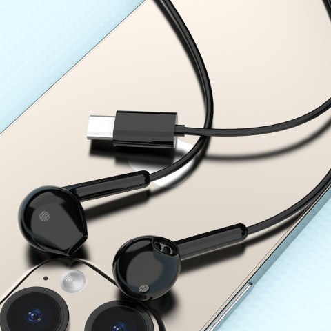 Słuchawki X3C douszne przewodowe z mikrofonem i pilotem USB-C 1.2m - czarne Słuchawki X3C douszne przewodowe z mikrofonem i pilotem USB-C 1.2m - czarne
