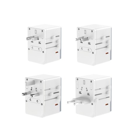 Uniwersalna ładowarka adapter podróżny 35W EU / UK / AUS / US / JP 3x USB-C 2x USB-A - biały Uniwersalna ładowarka adapter podróżny 35W EU / UK / AUS / US / JP 3x USB-C 2x USB-A - biały