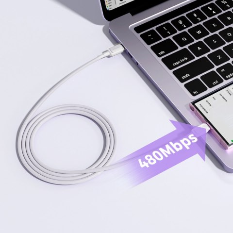 Kabel przewód Multi-Color Series A14 USB-C - USB-C 100W 1.2 m - biały Kabel przewód Multi-Color Series A14 USB-C - USB-C 100W 1.2 m - biały