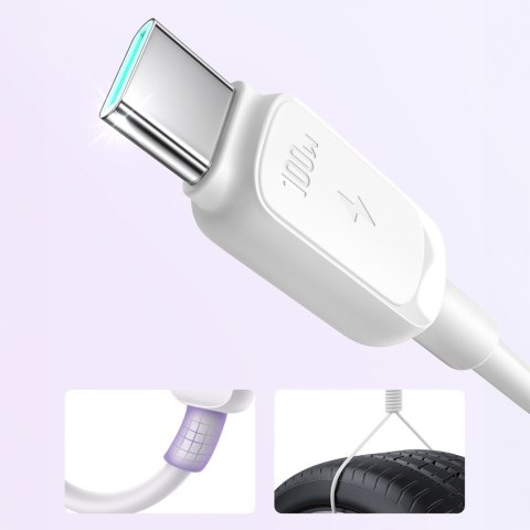 Kabel przewód Multi-Color Series A14 USB-C - USB-C 100W 1.2 m - biały Kabel przewód Multi-Color Series A14 USB-C - USB-C 100W 1.2 m - biały
