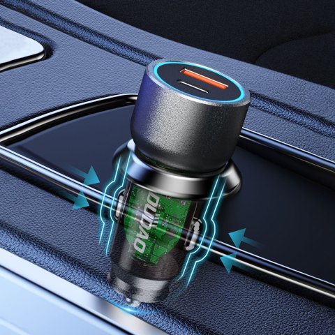 Ładowarka samochodowa R4T 30W USB-A USB-C - szara