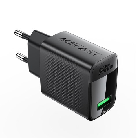 Ładowarka sieciowa A90 GaN USB-A QC 18W - czarna Ładowarka sieciowa A90 GaN USB-A QC 18W - czarna