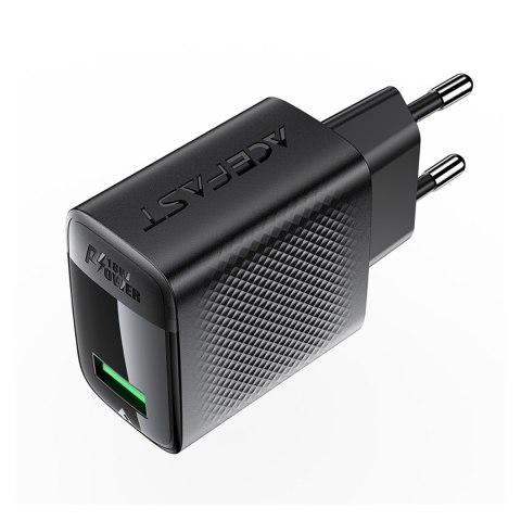 Ładowarka sieciowa A90 GaN USB-A QC 18W - czarna Ładowarka sieciowa A90 GaN USB-A QC 18W - czarna