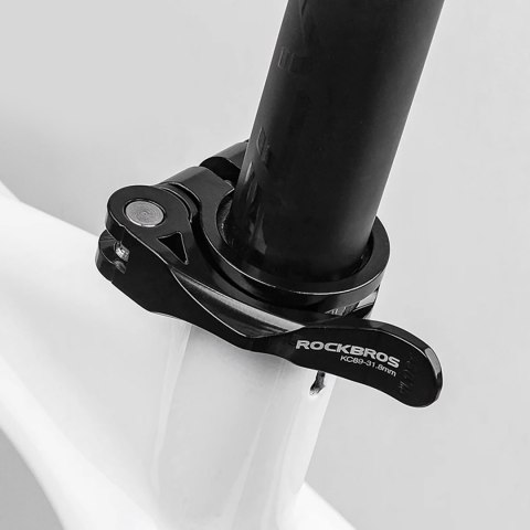 Obejma rowerowa zacisk do sztycy 27.2 i 28.6 mm pod siodełko z szybkozamykaczem - czarna