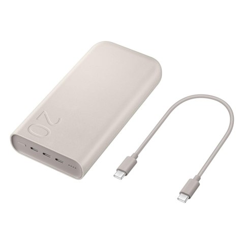 Powerbank Samsung 20000mAh 3x USB-C 45W SFC - beżowy Powerbank Samsung 20000mAh 3x USB-C 45W SFC - beżowy