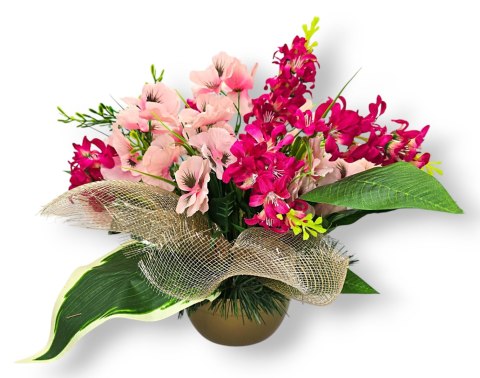 WIOSENNY STROIK NA CMENTARZ KWIATY NA GRÓB POMNIK Z OBCIĄŻENIEM