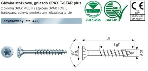 WKRĘT DO DREWNA OCYNK BIAŁY (500) TXTG 4.0*50MM SPAX WKRĘT DO DREWNA OCYNK BIAŁY (500) TXTG 4.0*50MM SPAX
