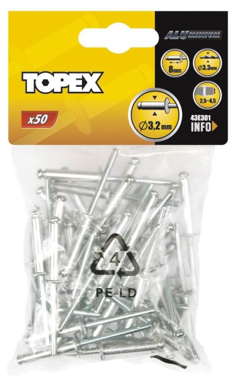 NITY ALUMINIOWE OP-50SZT 4.8*10MM NITY ALUMINIOWE OP-50SZT 4.8*10MM