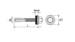 WKRĘT SAMOWIERTNY IMPAX Z EPDM #12MM RAL7024 5.5*32MM WKRĘT SAMOWIERTNY IMPAX Z EPDM #12MM RAL7024 5.5*32MM