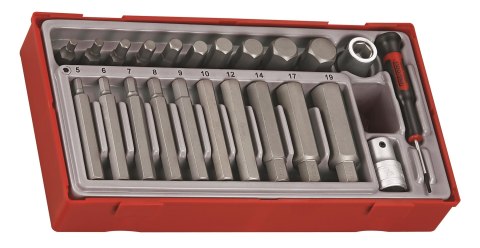 ZESTAW NASADEK I GROTÓW 6-KĄTNYCH 1/2'' TTHEX 23EL. ZESTAW NASADEK I GROTÓW 6-KĄTNYCH 1/2'' TTHEX 23EL.