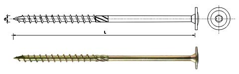 WKRĘT DO DREWNA Z KOŁNIERZEM NA TORX OCYNK ŻÓŁTY 6*300MM T30 WKRĘT DO DREWNA Z KOŁNIERZEM NA TORX OCYNK ŻÓŁTY 6*300MM T30