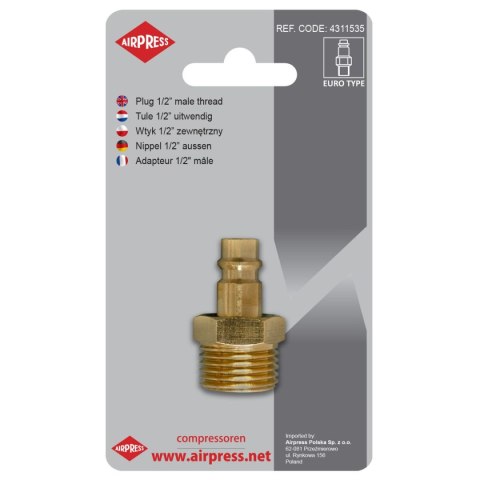WTYK SZYBKOZŁĄCZKI Z GWINTEM ZEWNĘTRZNYM 1/2'' WTYK SZYBKOZŁĄCZKI Z GWINTEM ZEWNĘTRZNYM 1/2''