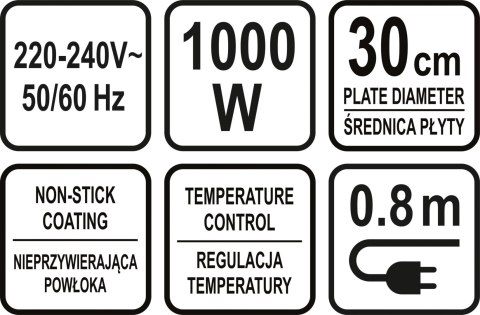 NALEŚNIKARKA 1000W 30CM NALEŚNIKARKA 1000W 30CM