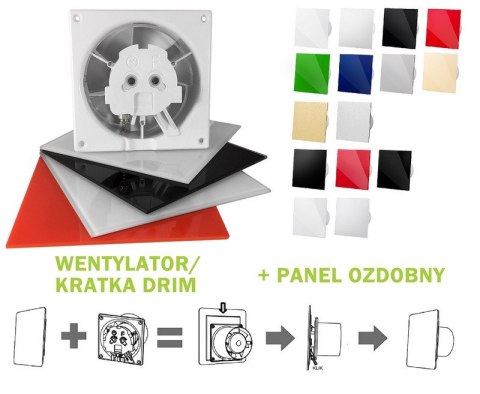 PANEL DO WENTYLATORA DRIM SZKLANY CZARNY POŁYSK PANEL DO WENTYLATORA DRIM SZKLANY CZARNY POŁYSK