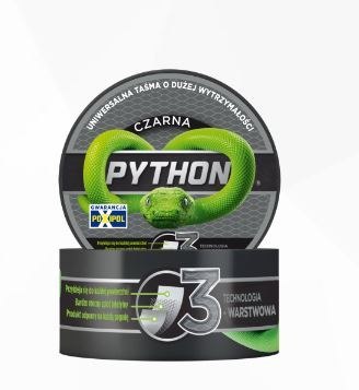 TAŚMA DUCT TAPE PYTHON CZARNA 44MM*9M TAŚMA DUCT TAPE PYTHON CZARNA 44MM*9M