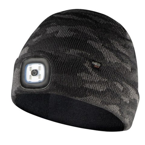 CZAPKA Z LATARKĄ LED CAMO, DWUWARSTWOWA CZAPKA Z LATARKĄ LED CAMO, DWUWARSTWOWA