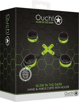 Mankiety na ręce i kostki z opaską - świecą w ciemności Ouch! by shots